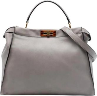 Fendi Pre-owned Peekaboo Iconic - Dames - Vintage Handtas - Grijs - ONE Size - Leer - Vintage