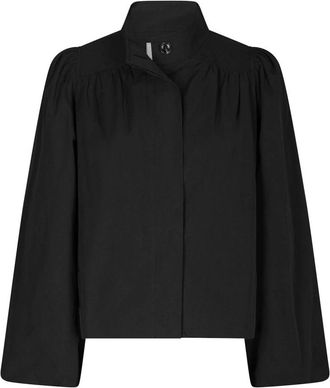 Neo Noir Tirsa Twill Jas - Dames - Overhemden - Zwart - S - Katoen - Overhemden