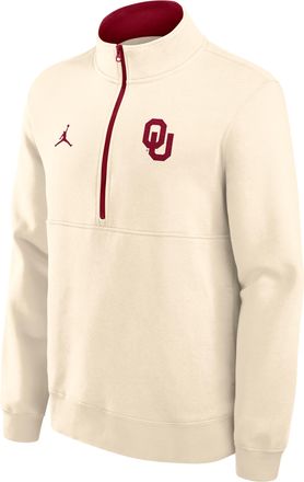 Nike Jordan Mens Oklahoma Primetime Primary Logo Jordan Brand College 1/2-Zip Crew in Brown | 0JJW0C3BOKN-G24