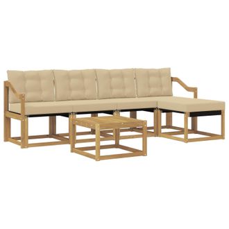 vidaXL Conjunto De Sof&aacute;s De Exterior Con Coj&iacute;n 6 Pcs Y Beige Vidaxl