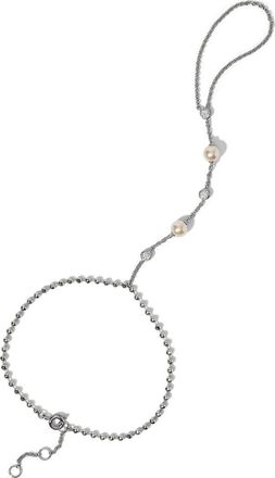 Nadri Esme Faux Pearl Hand Chain Bracelet in Rhodium at Nordstrom