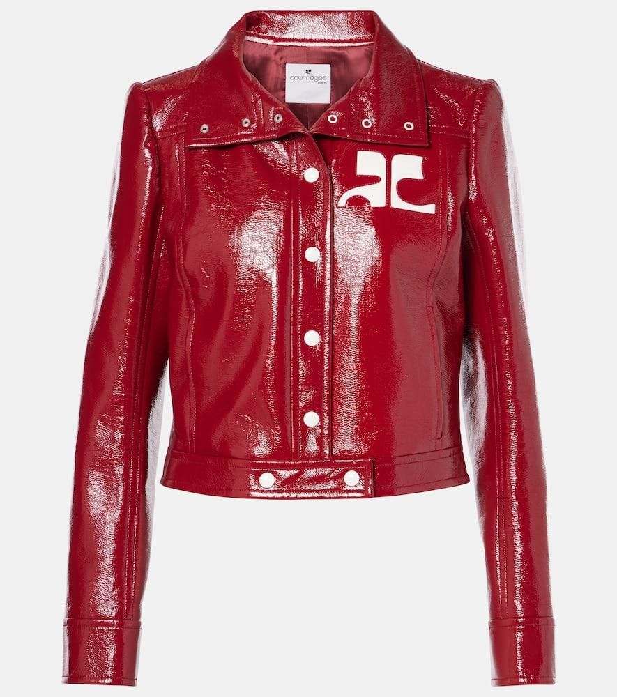 レザージャケット・コート ELISABETTA FRANCHI LEATHER JACKET WITH VINYL DETAILS Elisabetta Franchi Leather Jacket With Vinyl Details from