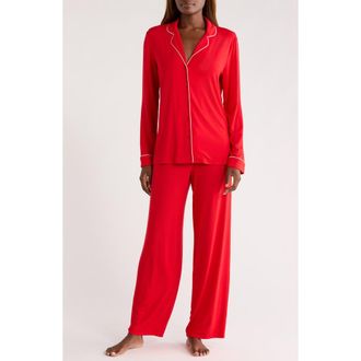 Nordstrom Moonlight Eco Knit Pajamas in Red Barbados Cherry at Nordstrom, Size X-Large
