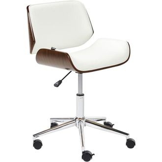 Beliani Desk Chair TOTOWA Faux Leather White
