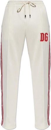 Dolce & Gabbana Embroidered Logo Track Pants - Heren - Sweatpants - Beige - L - Katoen - Broeken