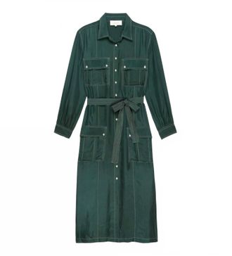 The Great. Womens The Cargo Dress In Deep Green