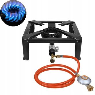 OEM Estufa De Hierro Fundido Con Quemador De Gas, 40x40cm, 8kw, Con Kit Reductor De Manguera