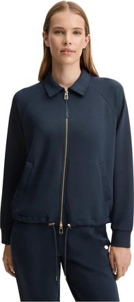 Joop Sportieve jas met trekkoord aan de zoom - Dames - Vesten met rits - Blauw - XL - Hoodies & sweatvesten