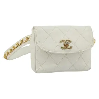 Chanel Pre-owned Belt Bags, female, White, Size: ONE SIZE Pre-owned Vintage Waist Bag