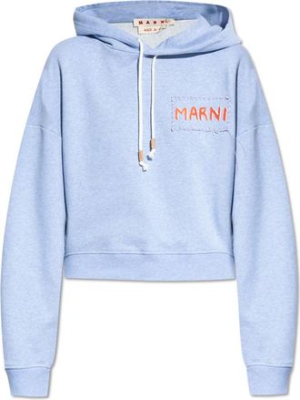 Marni Hoodie - Dames - Hoodies - Blauw - 2XS - Katoen - Hoodies & sweatvesten