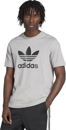 adidas Mens Originals Trefoil T-Shirt - Black/Medium Grey Heather Size S