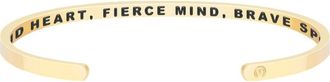 Mantra Kind Heart, Fierce Mind, Brave Spirit bracelet in Inside - Yellow Gold at Nordstrom