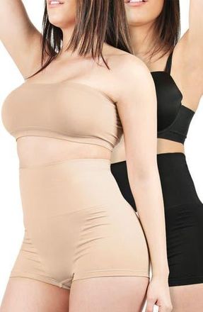 MeMoi 2-Pack Sculpt Shaping Shorts in Nude-Black at Nordstrom Rack, Size X-Large