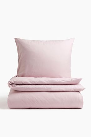 H&M Einzelbettw&auml;sche aus Baumwolle - Helles Mattrosa