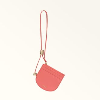 Furla Laura Card Case S Aperitivo Orange Textured Leather Woman