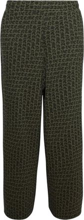VETEMENTS monogram-print cotton wide-leg trousers - Green