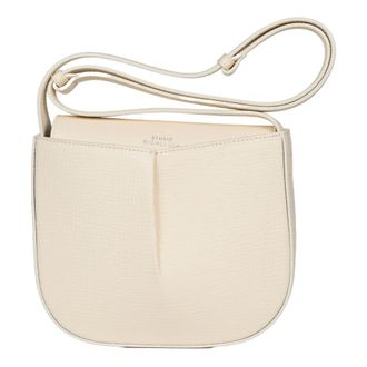 STUDIO NICHOLSON Cross Body Bags, female, Beige, Size: ONE SIZE Pleated Leather Crossbody Bag in Off-White