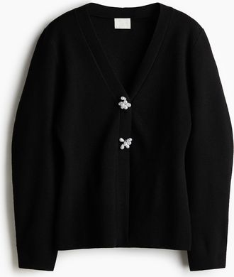 H&M Gestrickter Cardigan - Schwarz