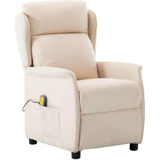vidaXL Vidaxl - Silla De Masaje Con Coj&iacute;n Crema 67.5 X 93.5 X 101.5 Cm Tela
