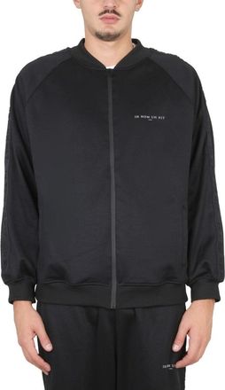 Ih Nom Uh Nit Ribbed Neck Zipper Closure Sports Jacket