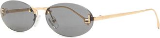 Fendi Rimless Oval-frame Sunglasses - Gold - One Size