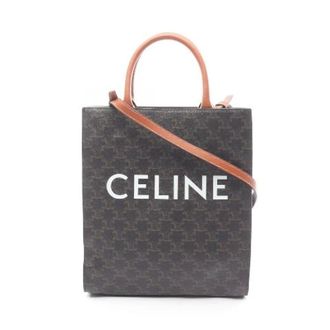 Celine Pre-owned Tote Bags, female, Brown, Size: ONE SIZE Pre-owned Small Vertical Cabas Triomphe Coated Canvas 2way Tote Bag
