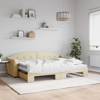 vidaXL Vidaxl - Sof&aacute; Cama Nido Con Colch&oacute;n Tela Crema 80x200 Cm