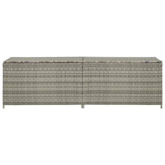 Berkfield Home Garden Storage Box Poly Rattan 200x50x60 cm Grey | Size: 200 x 50 x 60 cm