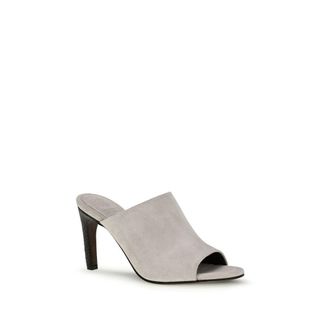 Brunello Cucinelli Womens Gray Calf Leather Bos Taurus Mules