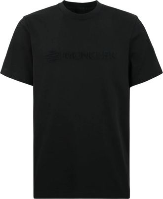 Moncler Tops, Heren, Zwart, M, Katoen, T-shirt