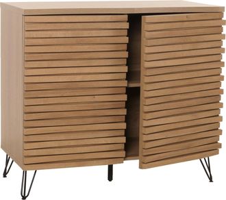 Hhg Nunca Usado] C&oacute;moda Hhg 437, Aparador Aparador Alto, Dise&ntilde;o 3d Compartimentos De Almacenamiento, Mdf Metal 85x95x45cm, Naturaleza