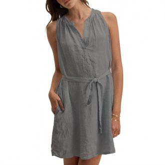 Velvet Adriana Woven Linen Dress In Graphite