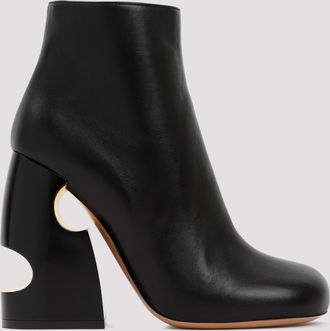 Off-white Womens Off White Pop Bulky Nappa Ankle Boot - Black Leather - Size EU 36