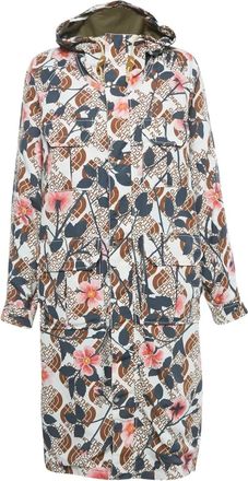 Gucci Cappotto a fiori con cappuccio x North Face - Bianco