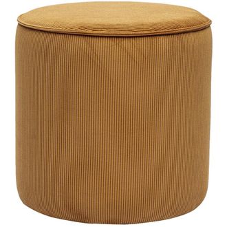 Miliboo Pouf rotondo in velluto a coste giallo curry D40 cm PAUL