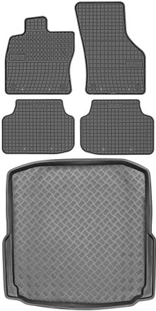OEM Juego De Alfombrillas De Goma Para Coche Y Alfombrilla Para Maletero Para Skoda Octavia Iii Hatchback (2013-2020)