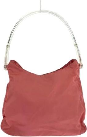 Prada Pre-owned Handbags, female, Pink, Size: ONE SIZE Pre-owned Nylon Handbag