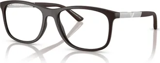 Emporio Armani 55mm Rectangle optical glasses in Brown at Nordstrom