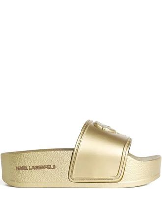 Karl Lagerfeld Ikon Kondo pool slides - Gold