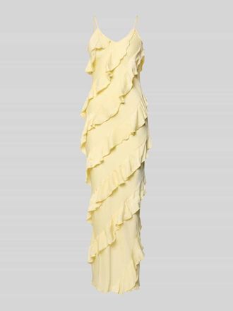 Vero Moda Figurbetontes Maxikleid mit R&uuml;schen Modell ICELYN in Hellgelb, Gr&ouml;&szlig;e XL