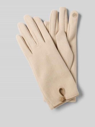 Eem Fashion Regular Fit Handschuhe mit Knopfverschluss in Beige, Gr&ouml;&szlig;e L