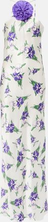 Rodarte Floral-applique silk gown