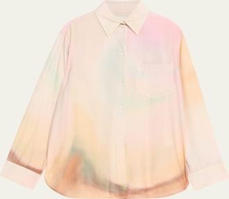 Nanushka Chaska Tie-Dye Button-Front Shirt