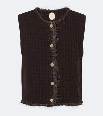 Jardin Des Orangers Waffle-knit wool and cashmere sweater vest