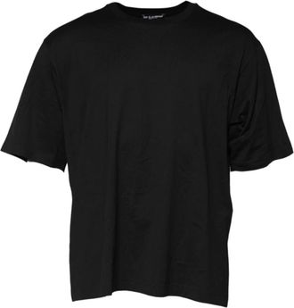 Dolce & Gabbana Luxe Katoenen Crew Neck T-shirt - Heren - T-shirts - Zwart - L - Katoen - Tops