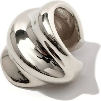 Otiumberg Metallic golvende oorcuff - Zilver