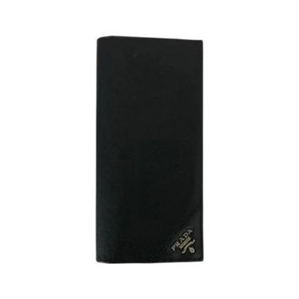 Prada Pre-owned Wallets, male, Black, Size: ONE SIZE Pre-owned Saffiano Leather Long Wallet