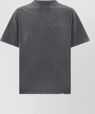 Represent logo embroidery relaxed fit short sleeve t-shirt