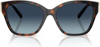 Tiffany & Co. 56mm Polarized Sunglasses in Havana/azure Gradient Blue Polar at Nordstrom
