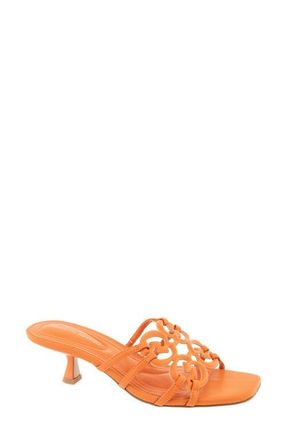 Christian Siriano Ixla Kitten Heel Sandal in Sun Orange at Nordstrom, Size 9.5